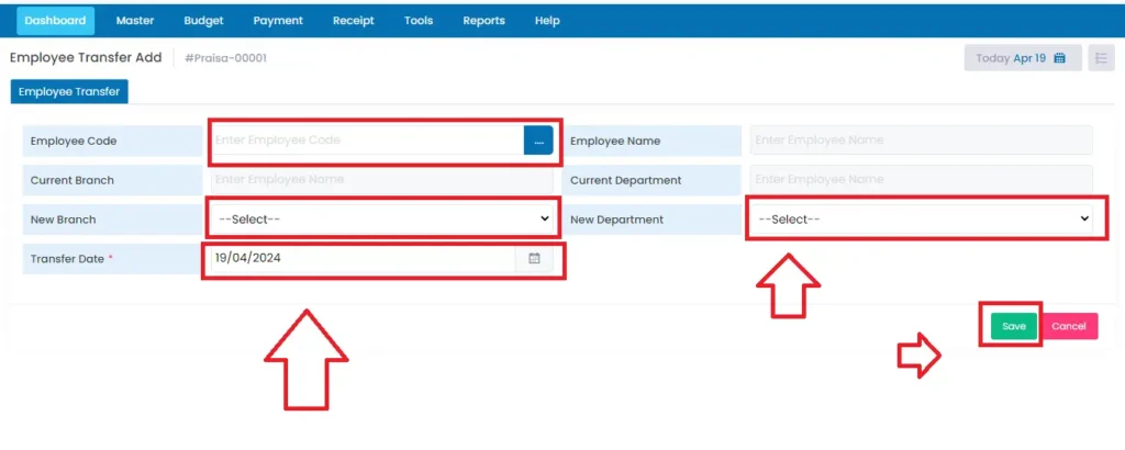 Case Transfer in Praisa Software